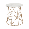 Aurelia White Marble Round Side Table