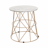 Aurelia White Marble Round Side Table