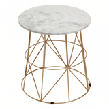Aurelia White Marble Round Side Table
