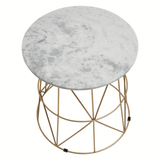 Aurelia White Marble Round Side Table