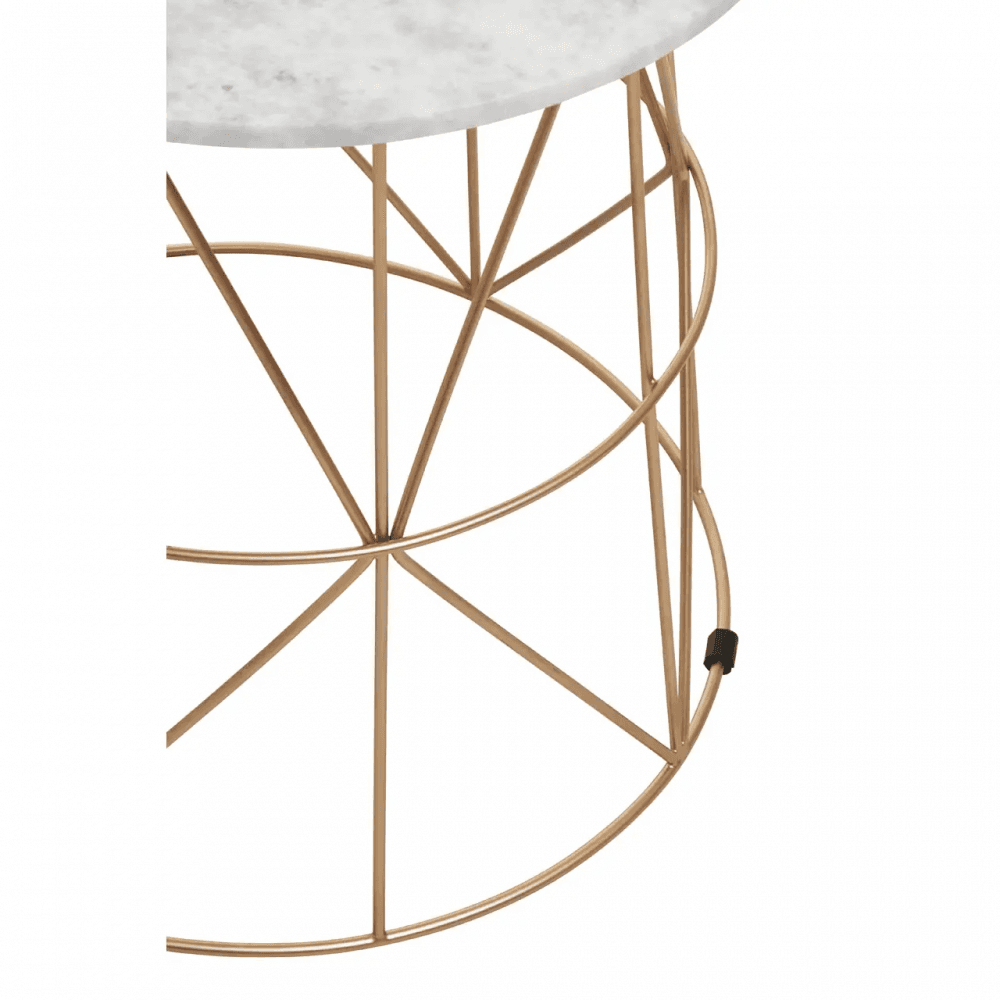 Aurelia White Marble Round Side Table