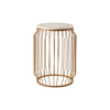 Serenza Marble Round Side Table With Wireframe Base