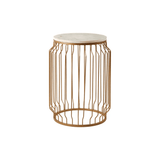 Serenza Marble Round Side Table With Wireframe Base