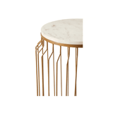 Serenza Marble Round Side Table With Wireframe Base