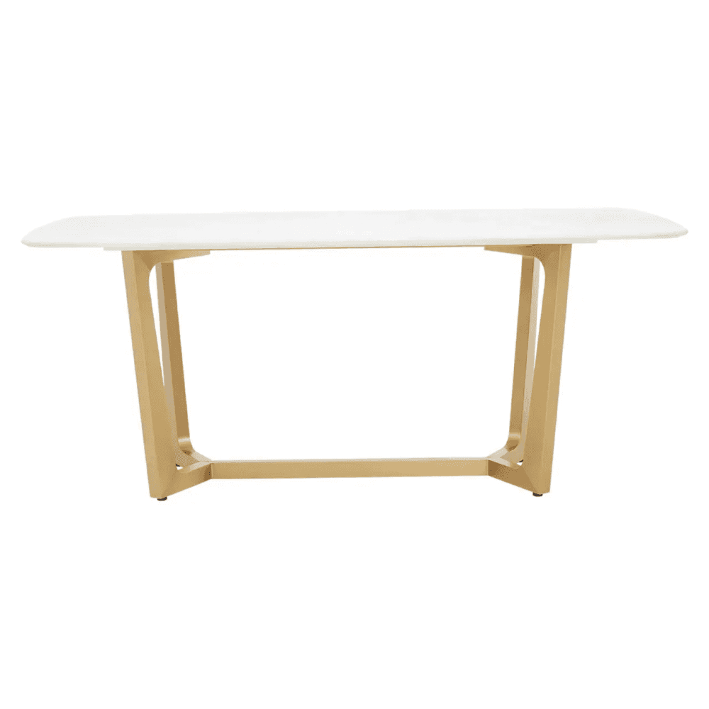 Elara White Marble Dining Table