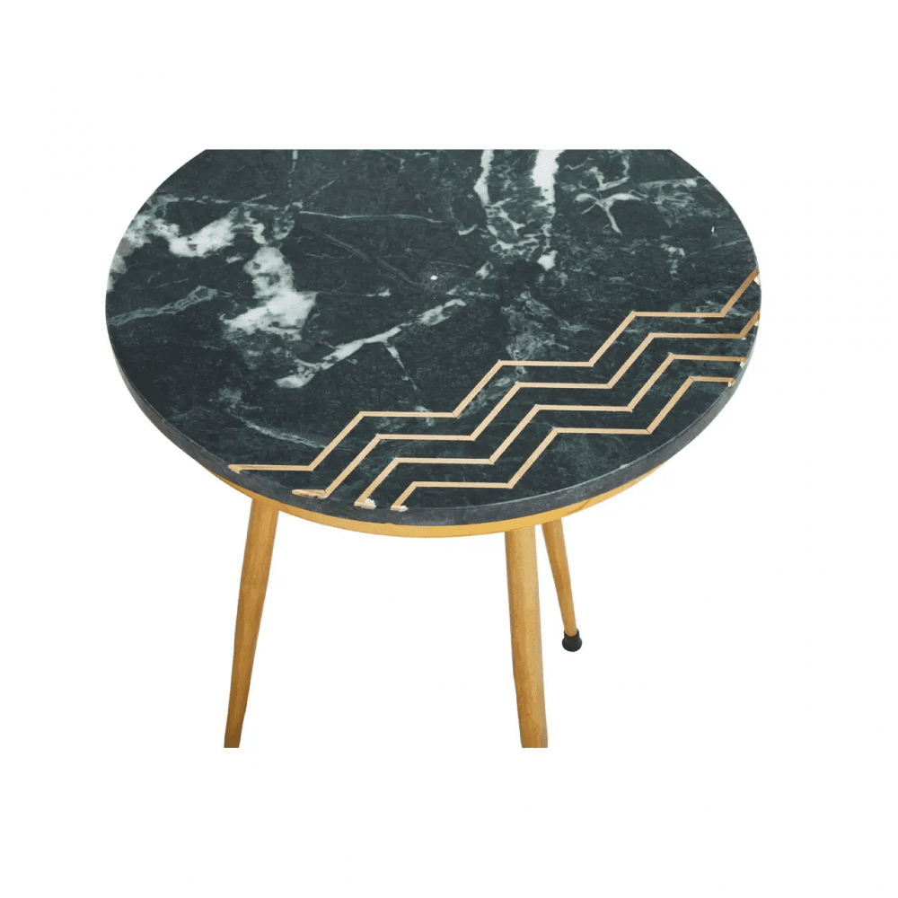 Avery Green Marble Side Table