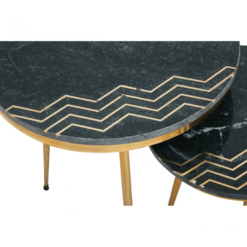 Avery Green Marble Side Table