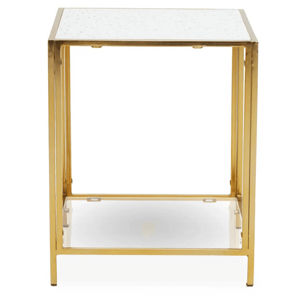 Elysian Glass And Gold Frame Side Table