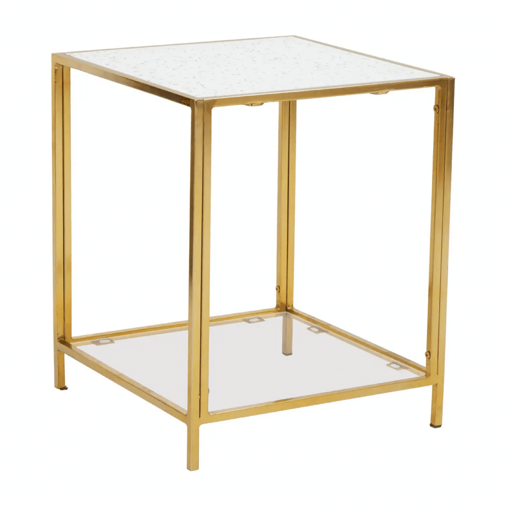 Elysian Glass And Gold Frame Side Table