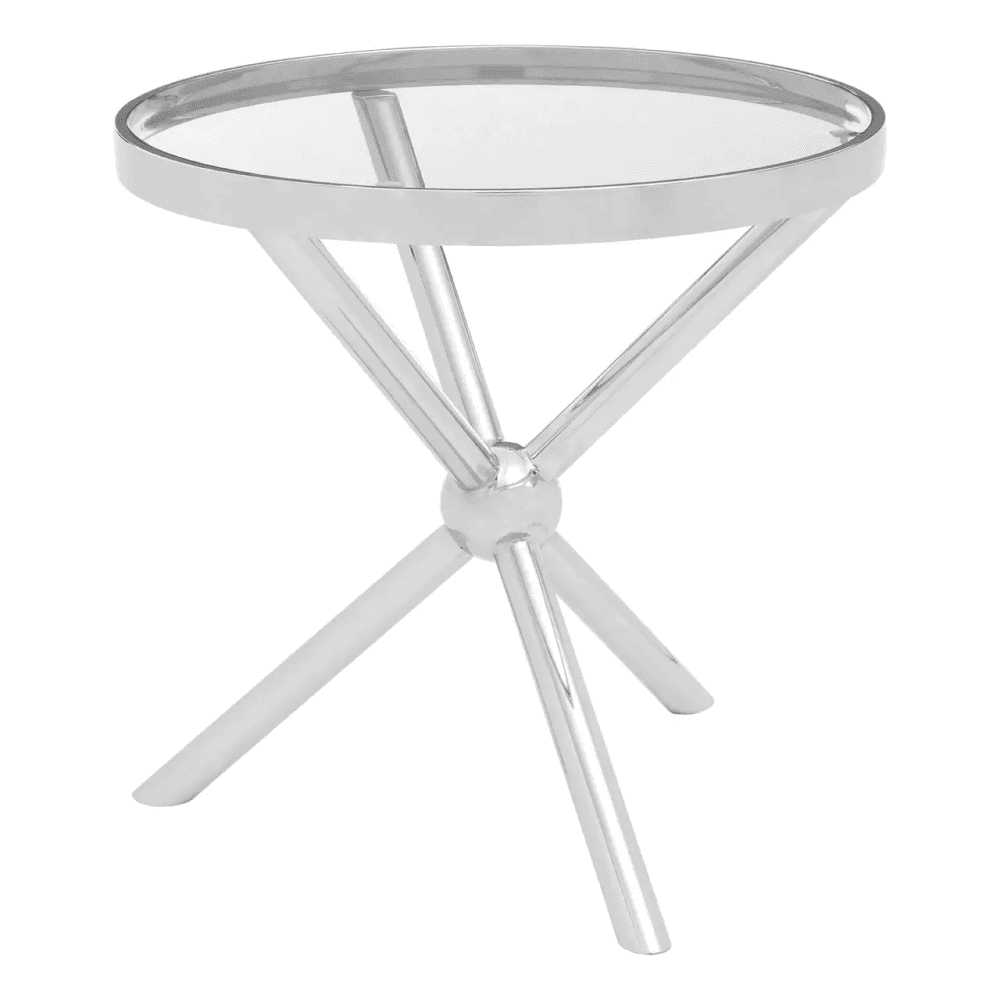 Orion Round Silver Side Table