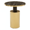 Belmore Black Marble Effect Gold Base Side Table