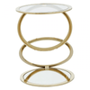Belmore Clear Glass End Table With Warm Metallic Frame