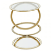 Belmore Clear Glass End Table With Warm Metallic Frame