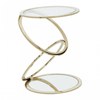 Belmore Clear Glass End Table With Warm Metallic Frame