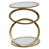 Belmore Clear Glass End Table With Warm Metallic Frame
