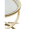 Belmore Clear Glass End Table With Warm Metallic Frame