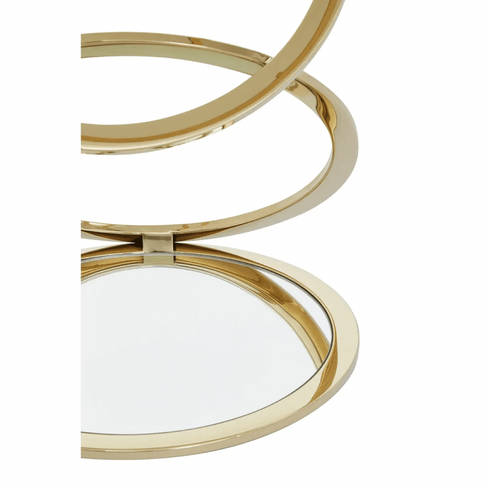 Belmore Clear Glass End Table With Warm Metallic Frame