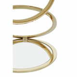 Belmore Clear Glass End Table With Warm Metallic Frame