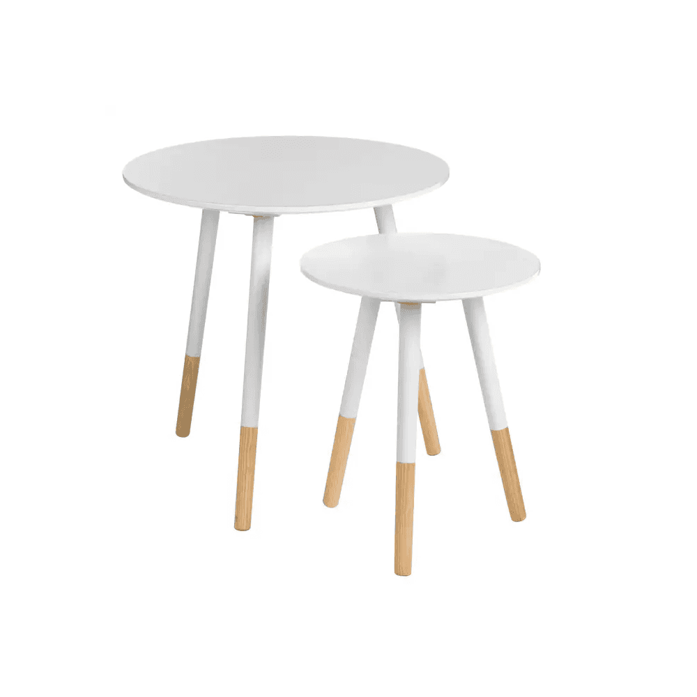 Verona Viborg White Round Side Tables