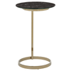 Belmore End Table With Black Marble Effect Glass Top