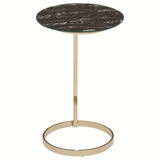 Belmore End Table With Black Marble Effect Glass Top