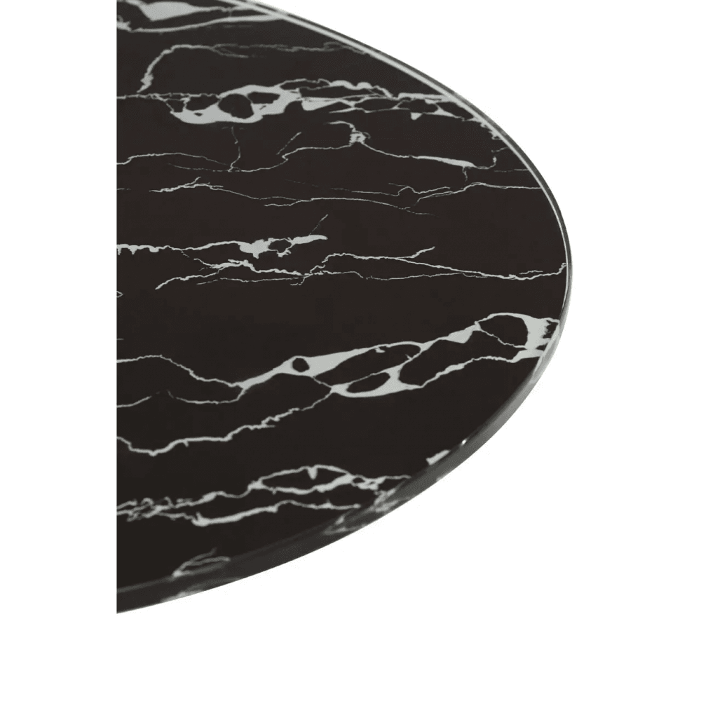 Belmore End Table With Black Marble Effect Glass Top