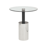 Belmore End Table With Silver Base