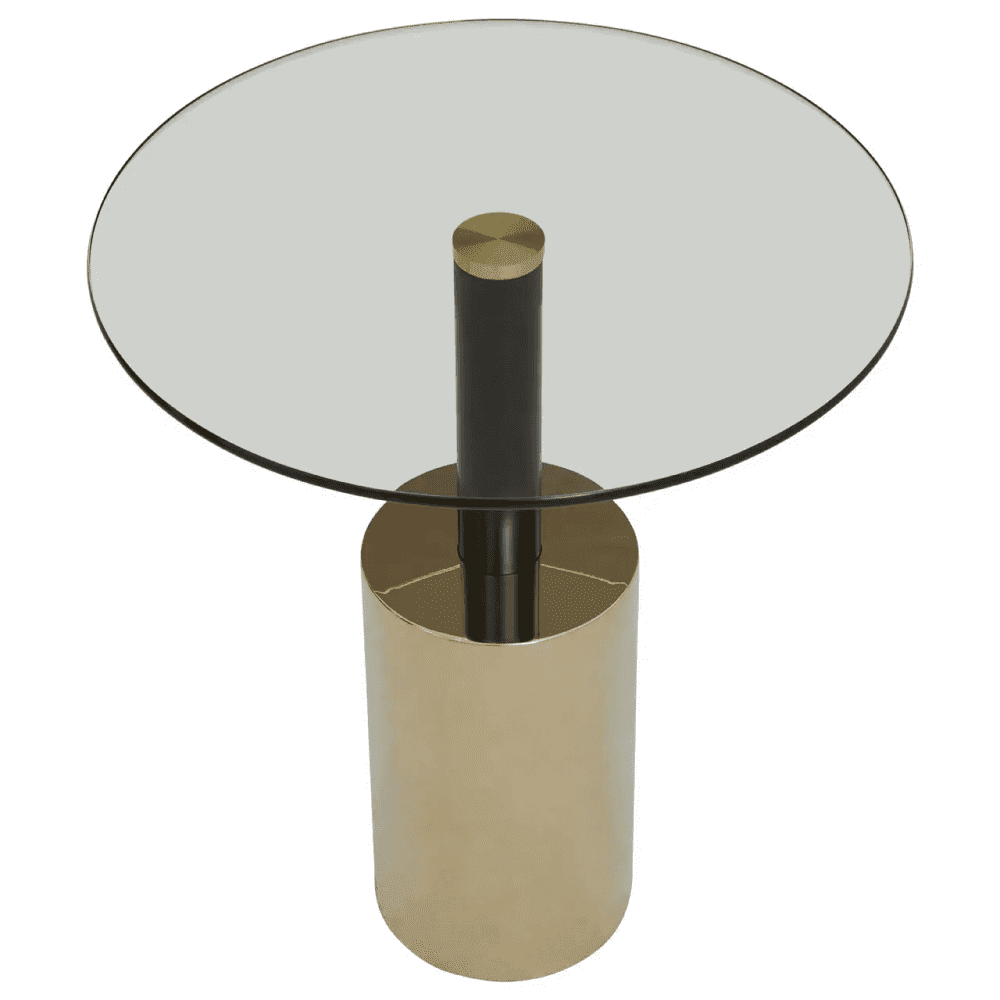 Belmore End Table With Warm Metallic Base