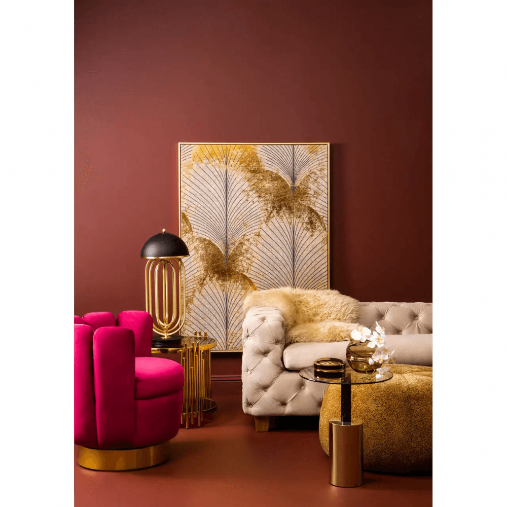 Belmore End Table With Warm Metallic Base