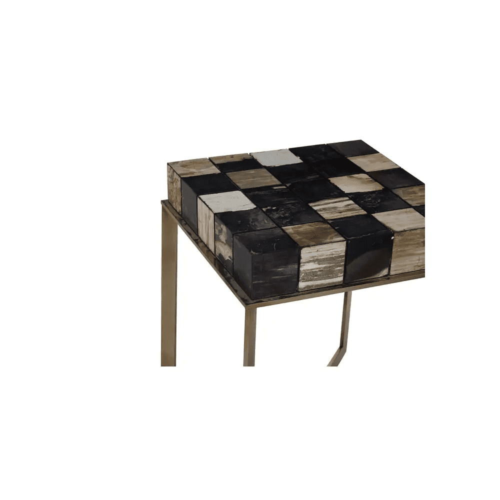 Sterling Side Table With Brass Finish