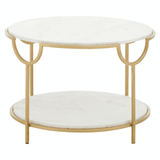Addison Two Tier White And Gold Side Table