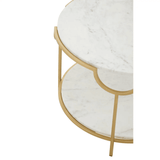 Addison Two Tier White And Gold Side Table