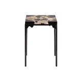Sterling Cheese Stone And Black Resin Side Table