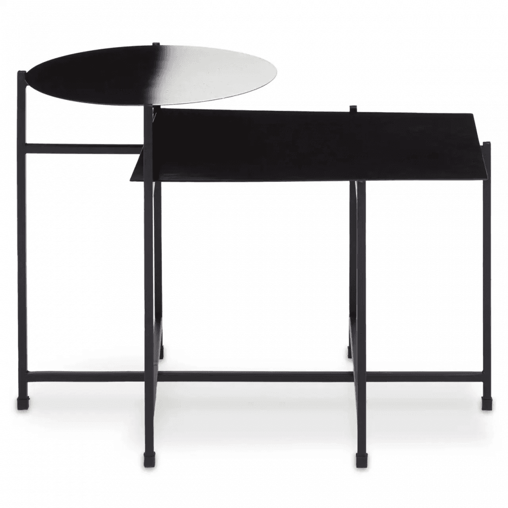 Kensington Two Tier Black And White Ombre Side Table