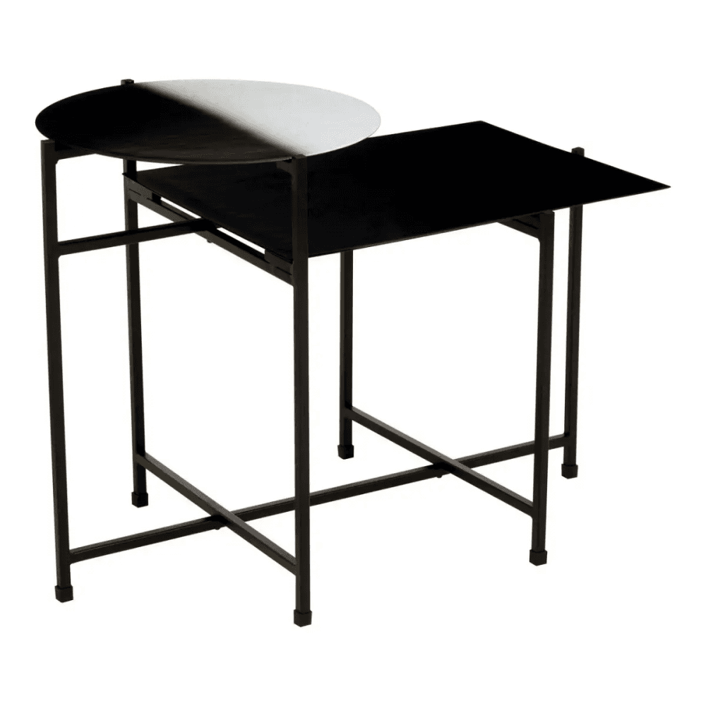 Kensington Two Tier Black And White Ombre Side Table