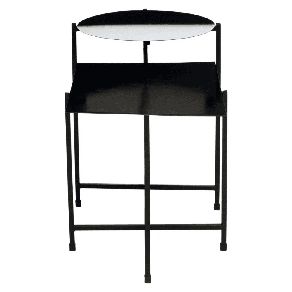 Kensington Two Tier Black And White Ombre Side Table