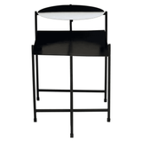 Kensington Two Tier Black And White Ombre Side Table