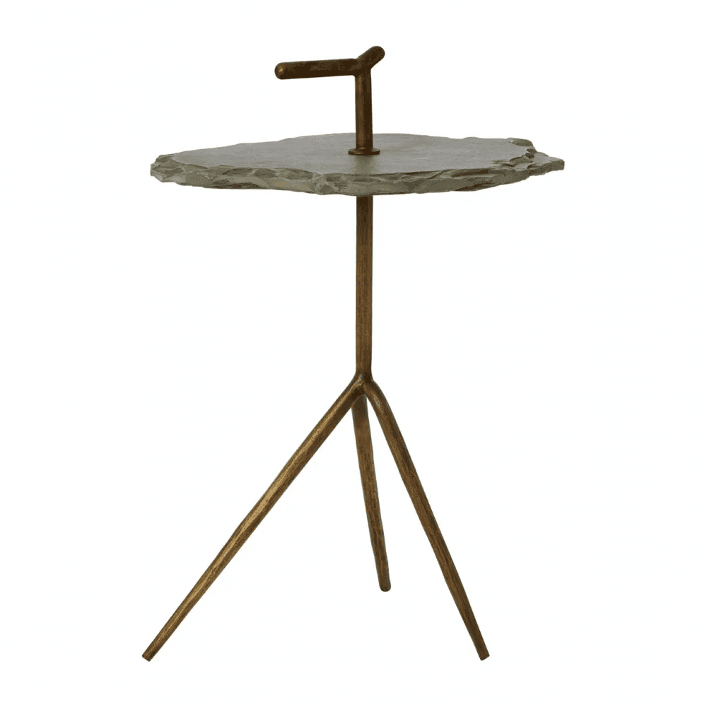 Kensington Grey Stone Top Side Table