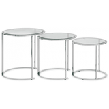 Inspire Set Of 3 Silver Nesting Table S