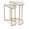 Aurelia Nest Of 2 White Marble Side Tables
