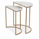 Aurelia Nest Of 2 White Marble Side Tables