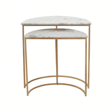 Aurelia Nest Of 2 White Marble Side Tables