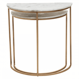 Aurelia Nest Of 2 White Marble Side Tables