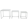 Lancaster Matte White Nest Of 3 Tables With Chrome Frame