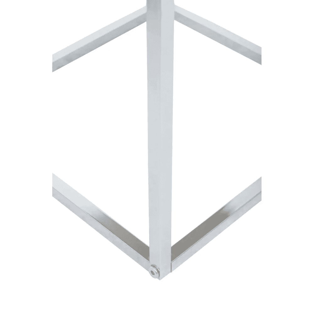 Lancaster Matte White Nest Of 3 Tables With Chrome Frame