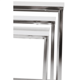 Lancaster Matte White Nest Of 3 Tables With Chrome Frame