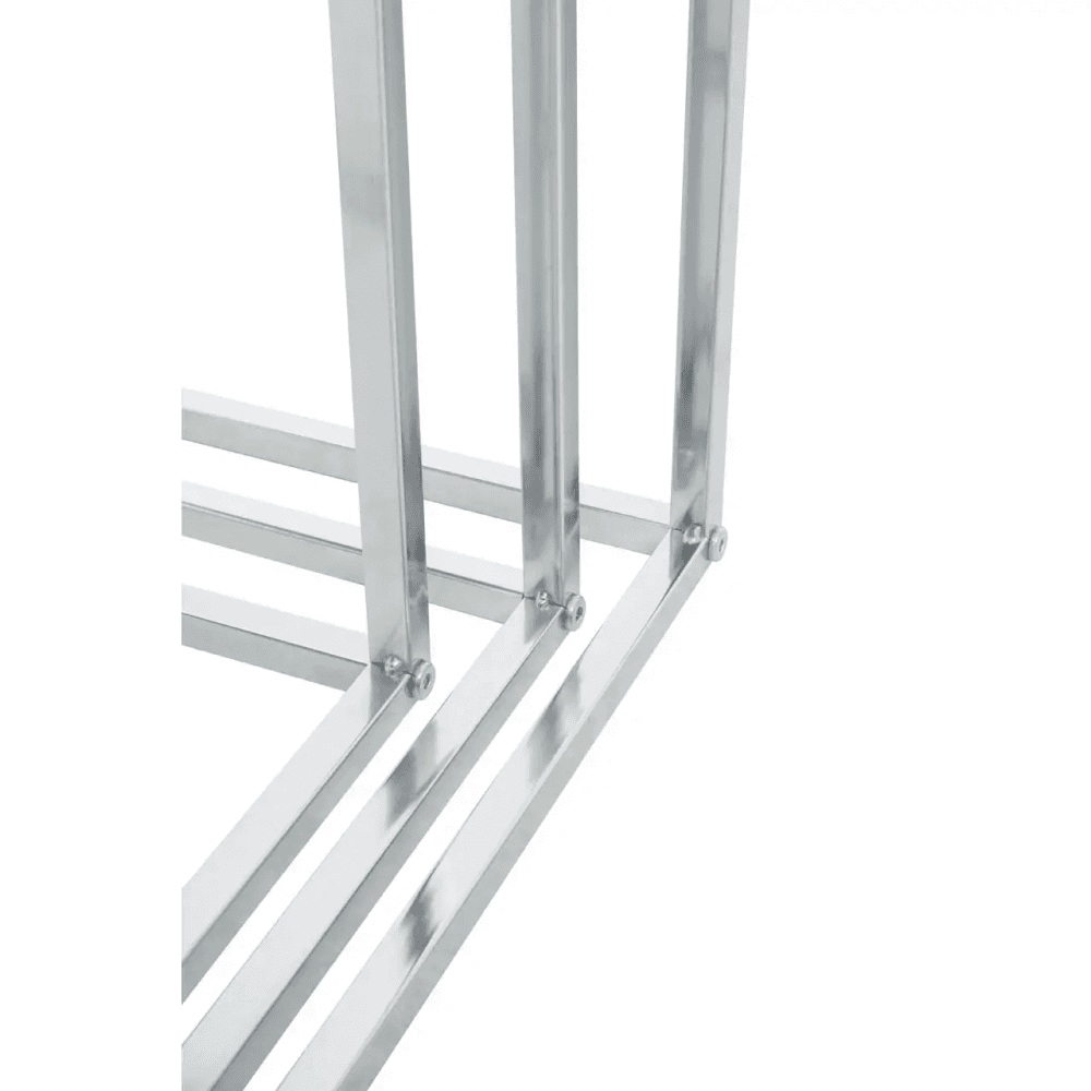 Lancaster Matte White Nest Of 3 Tables With Chrome Frame