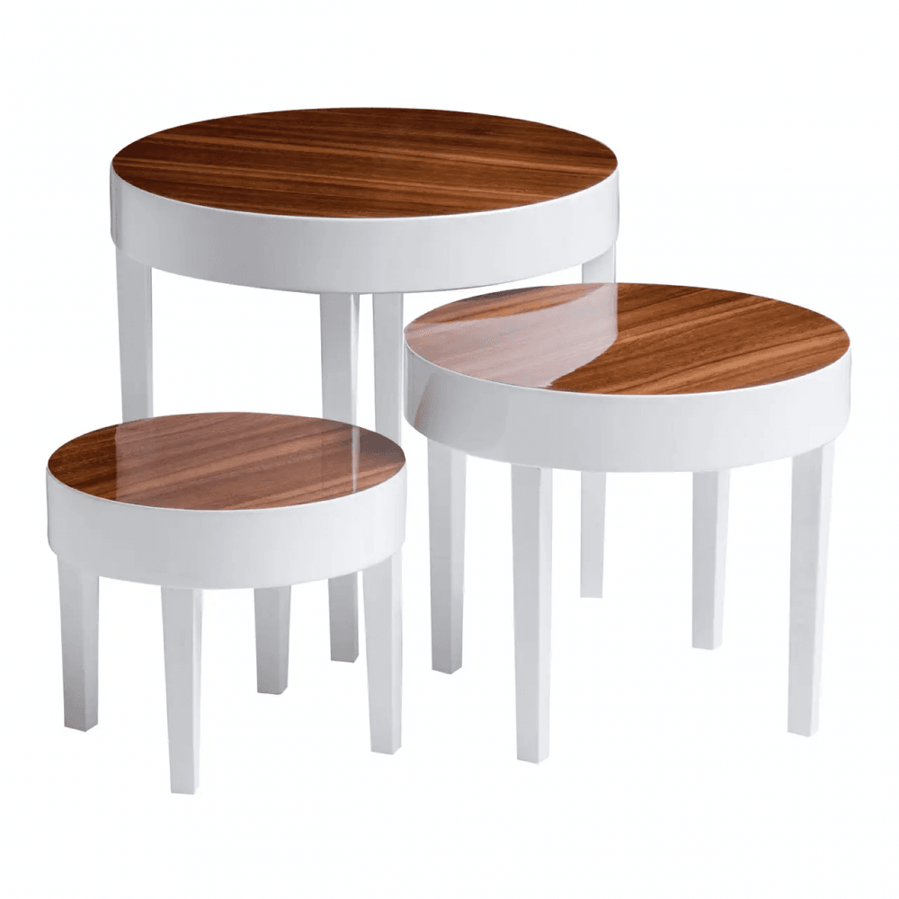 Camden Nest Of 3 White High Gloss Table
