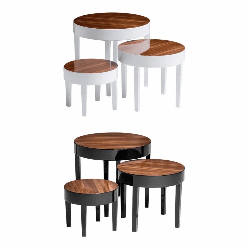 Camden Nest Of 3 White High Gloss Table