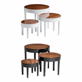 Camden Nest Of 3 White High Gloss Table